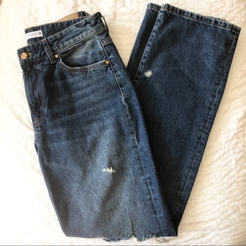 ZARA | Z1975 Straight Leg Jeans With Rips - Picture 3 of 4
